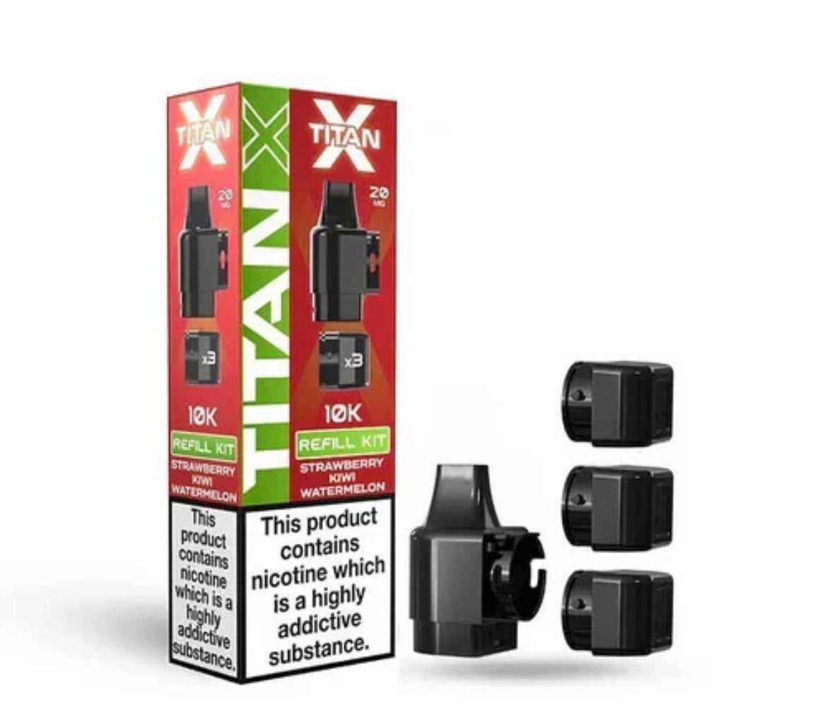 Titan X 10k Puffs Prefilled Pods 20mg 10000 Puffs Titan X Refill Vape Pods