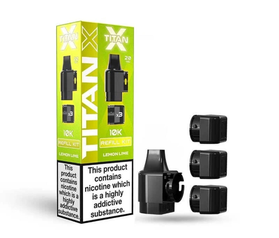 Titan X 10k Puffs Prefilled Pods 20mg 10000 Puffs Titan X Refill Vape Pods