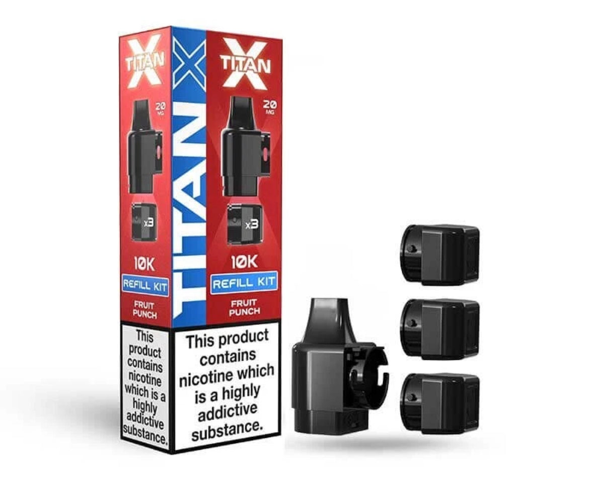 Titan X 10k Puffs Prefilled Pods 20mg 10000 Puffs Titan X Refill Vape Pods
