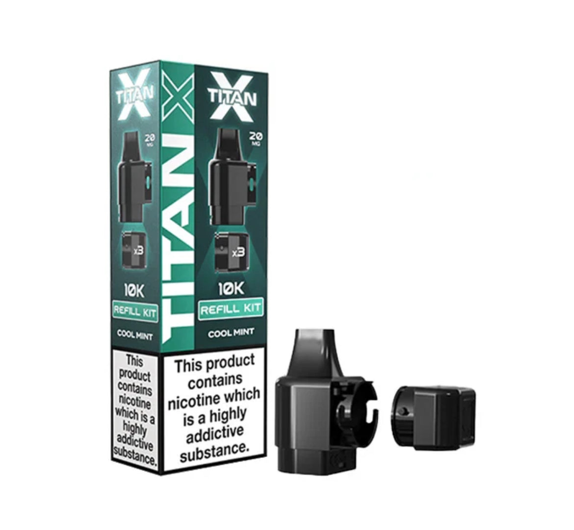 Titan X 10k Puffs Prefilled Pods 20mg 10000 Puffs Titan X Refill Vape Pods