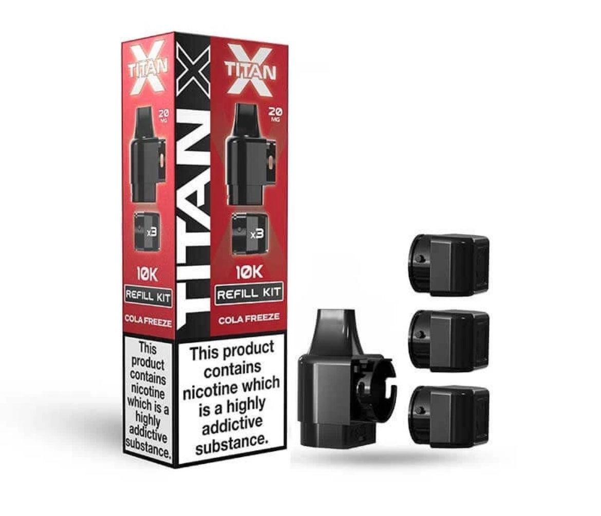 Titan X 10k Puffs Prefilled Pods 20mg 10000 Puffs Titan X Refill Vape Pods
