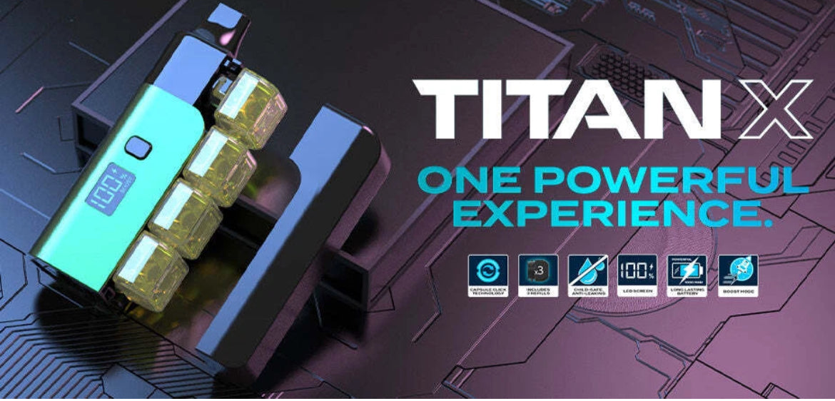 Titan X Pre-filled Pod Vape Kit 10K Puffs 20mg Puffs Rechargeable Vape Kit
