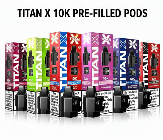 Titan X 10k Puffs Prefilled Pods 20mg 10000 Puffs Titan X Refill Vape Pods