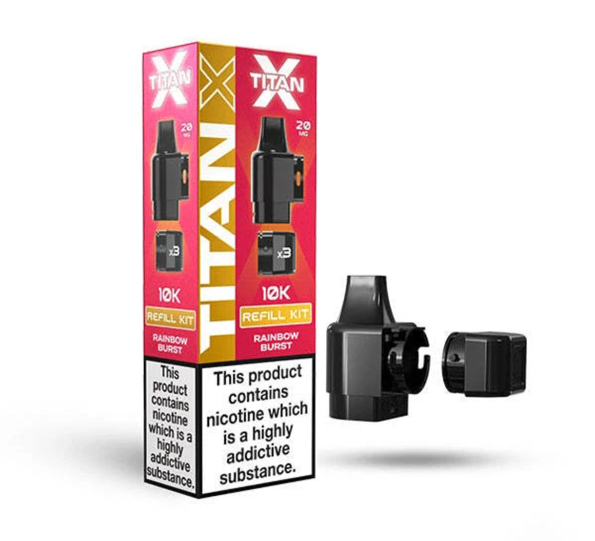Titan X 10k Puffs Prefilled Pods 20mg 10000 Puffs Titan X Refill Vape Pods