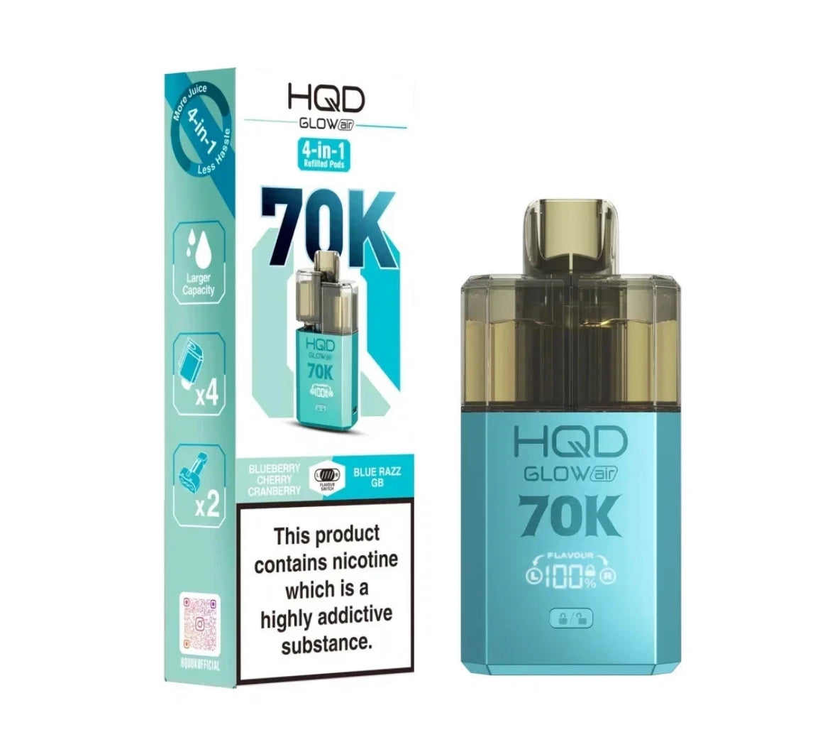 HQD Glow Air 70k Vape Kit Rechargeable & Pre-filled Reusable 20mg