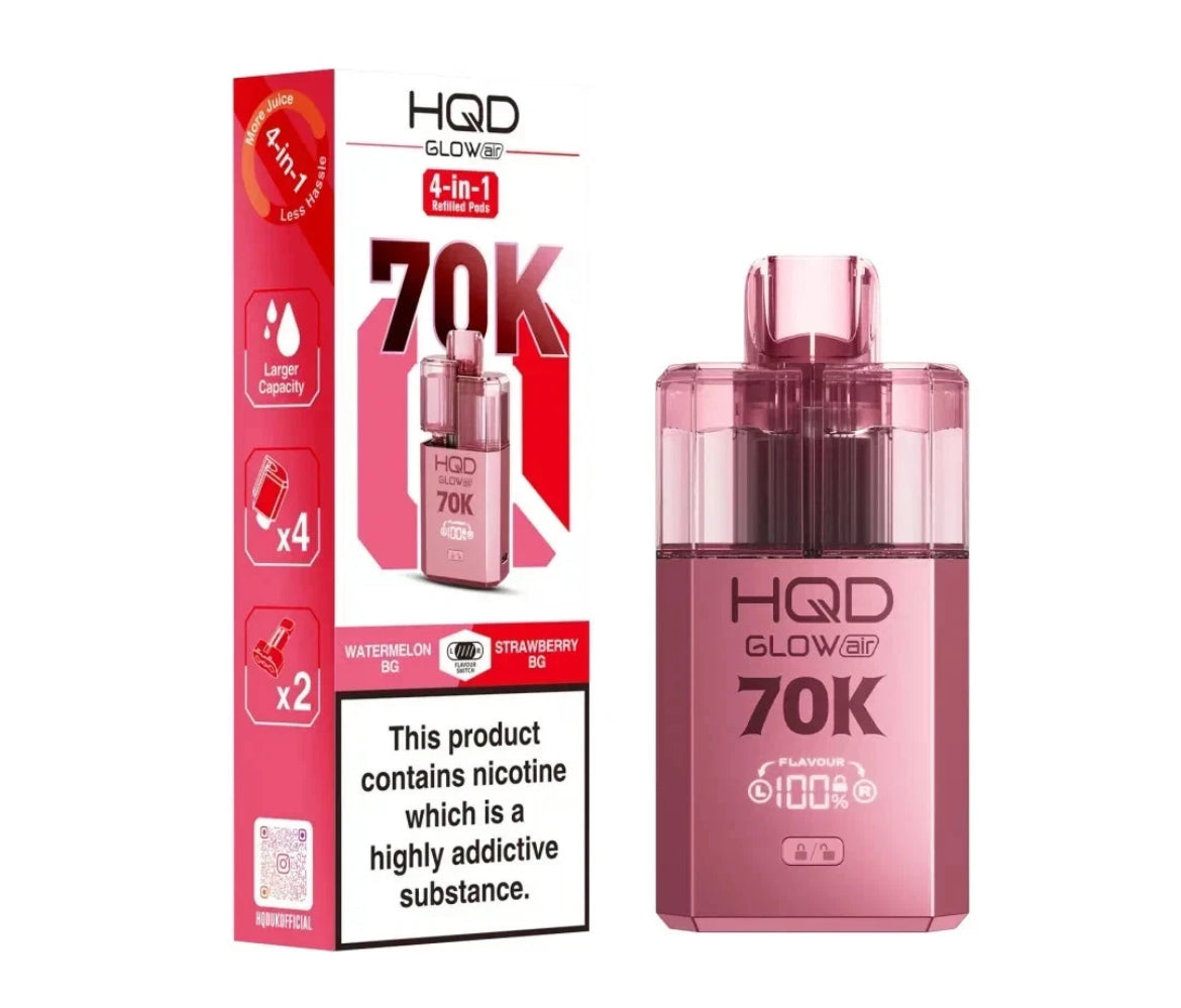 HQD Glow Air 70k Vape Kit Rechargeable & Pre-filled Reusable 20mg