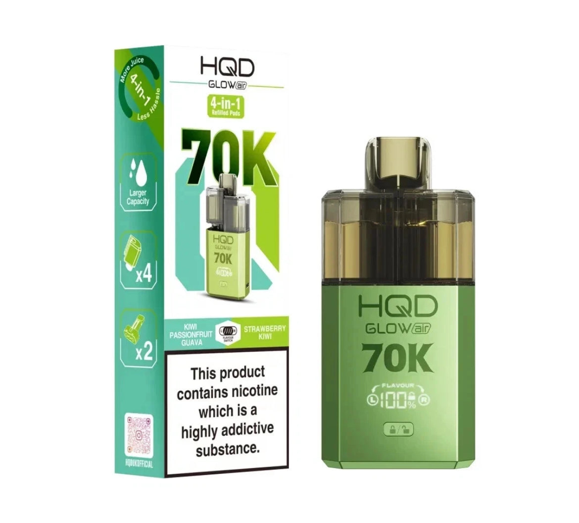 HQD Glow Air 70k Vape Kit Rechargeable & Pre-filled Reusable 20mg