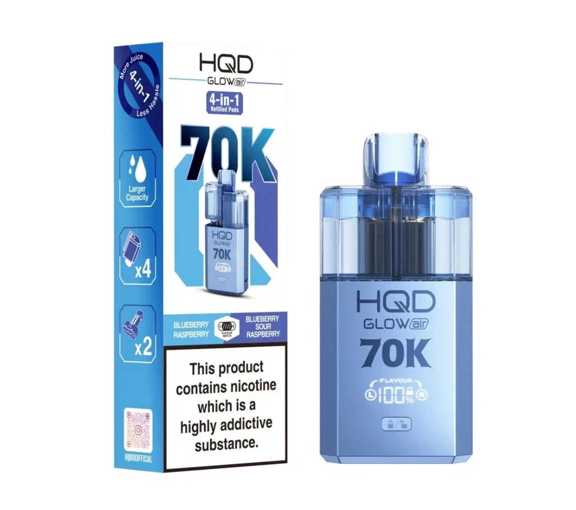 HQD Glow Air 70k Vape Kit Rechargeable & Pre-filled Reusable 20mg