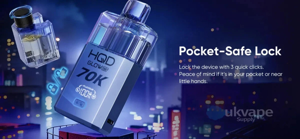 HQD Glow 70k air4 in 1 Pre-filled Replacement Pods pack  For Had Vape Pod Kit