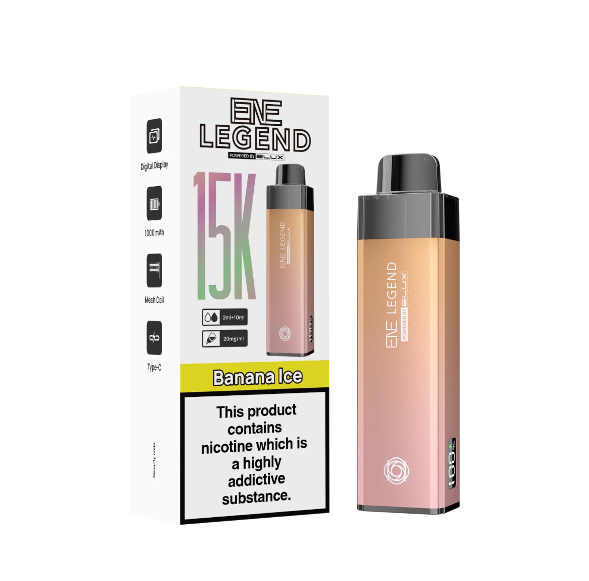 ENE Legend 15K Pre-filled Vape Kit 1000mAh Rechargeable & Refillable