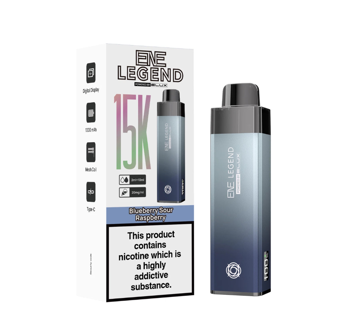 ENE Legend 15K Pre-filled Vape Kit 1000mAh Rechargeable & Refillable