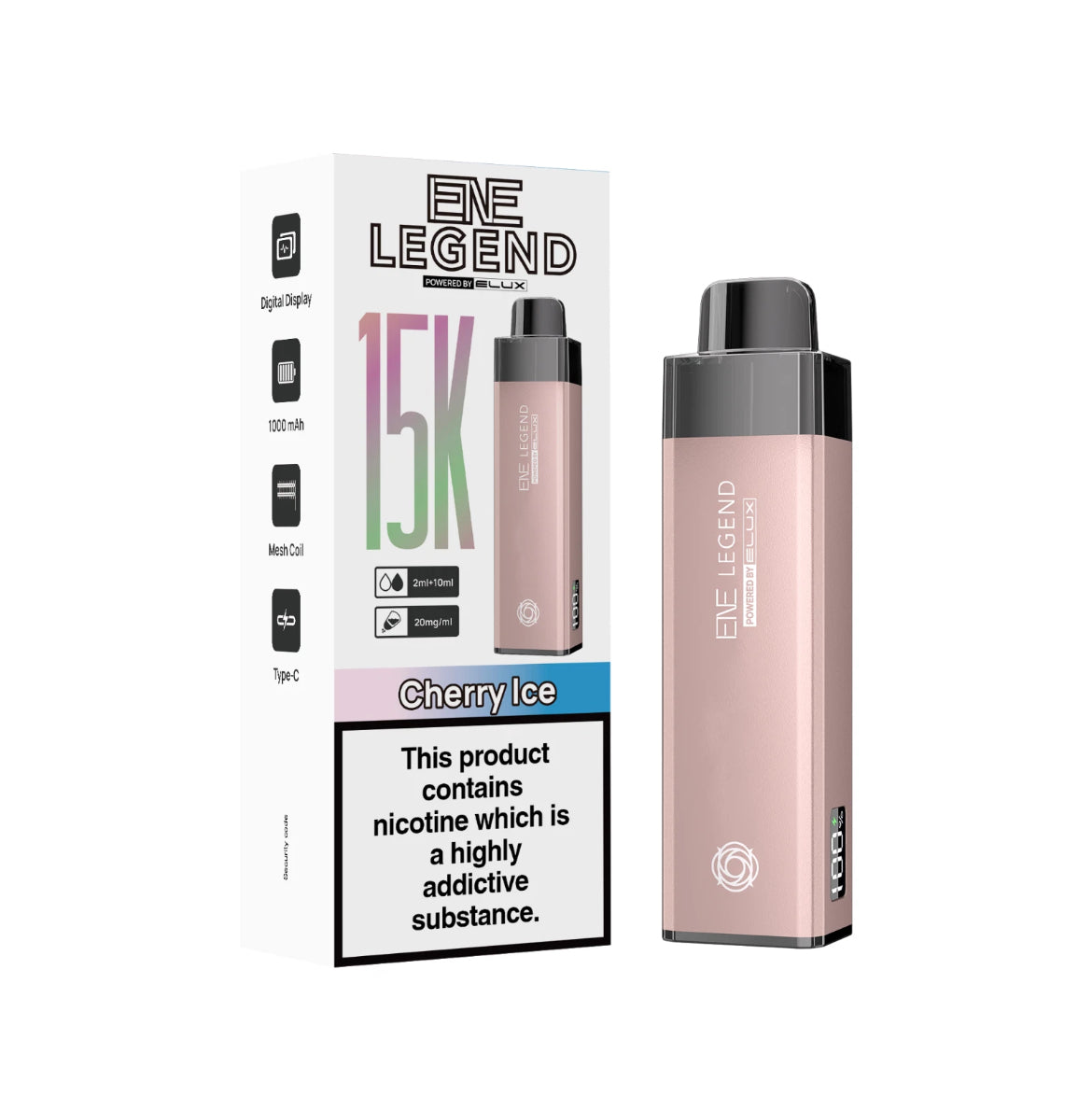 ENE Legend 15K Pre-filled Vape Kit 1000mAh Rechargeable & Refillable