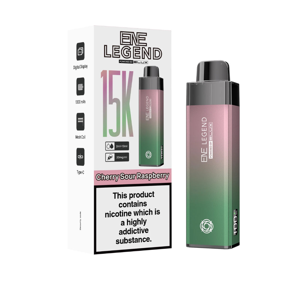 ENE Legend 15K Pre-filled Vape Kit 1000mAh Rechargeable & Refillable