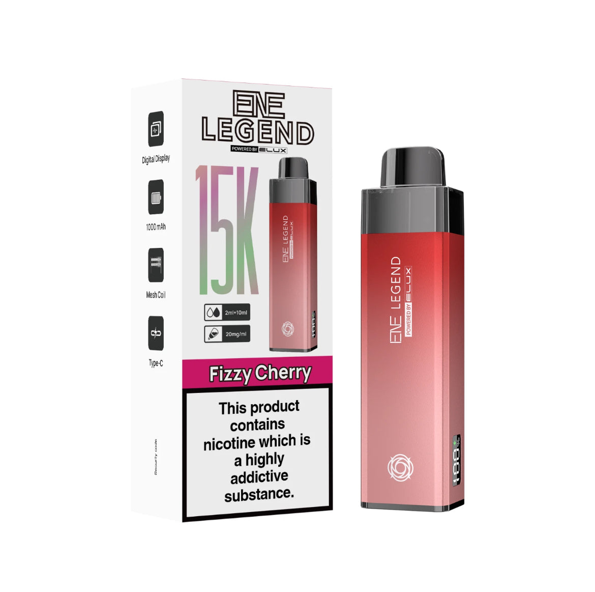 ENE Legend 15K Pre-filled Vape Kit 1000mAh Rechargeable & Refillable