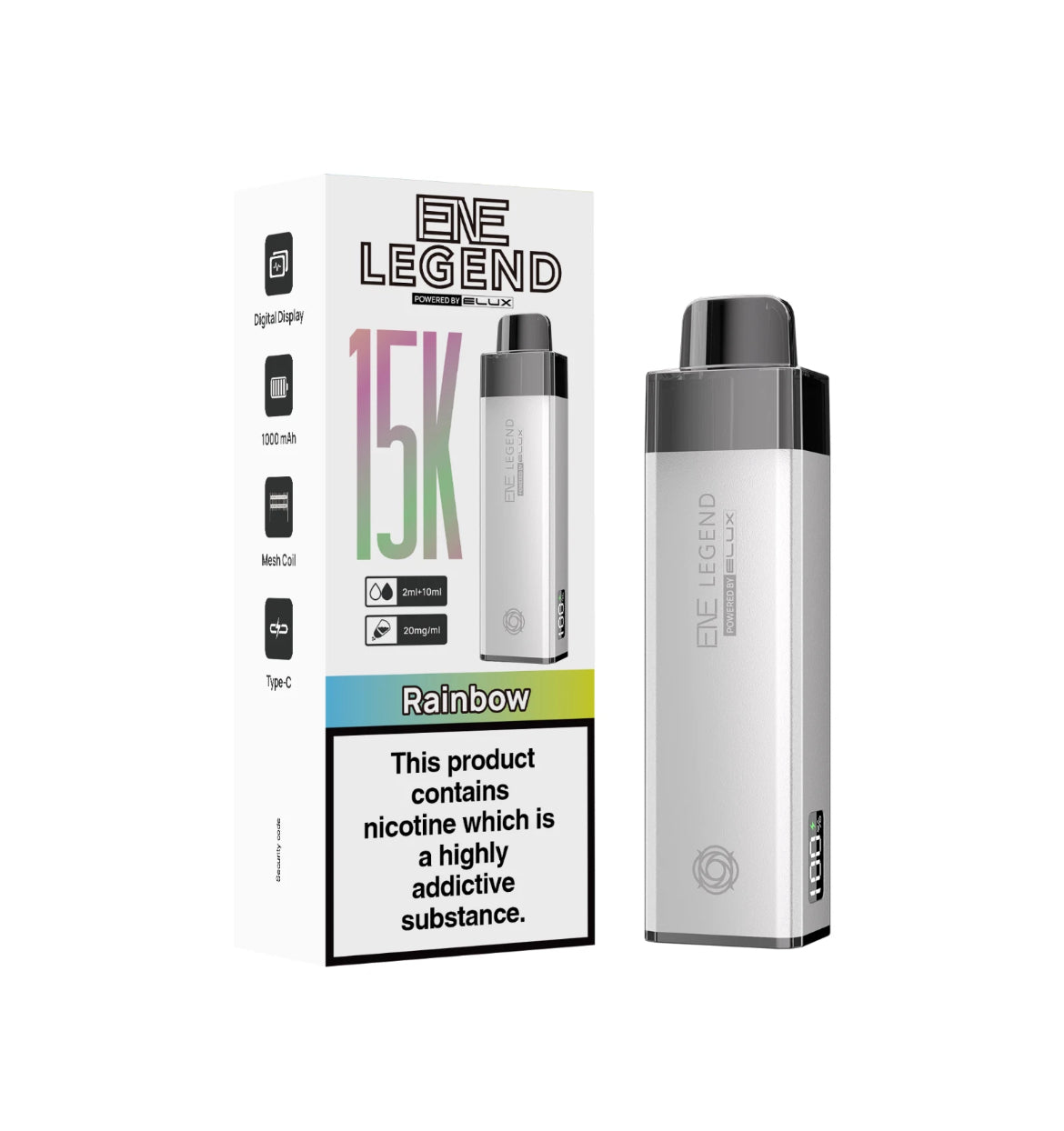 ENE Legend 15K Pre-filled Vape Kit 1000mAh Rechargeable & Refillable