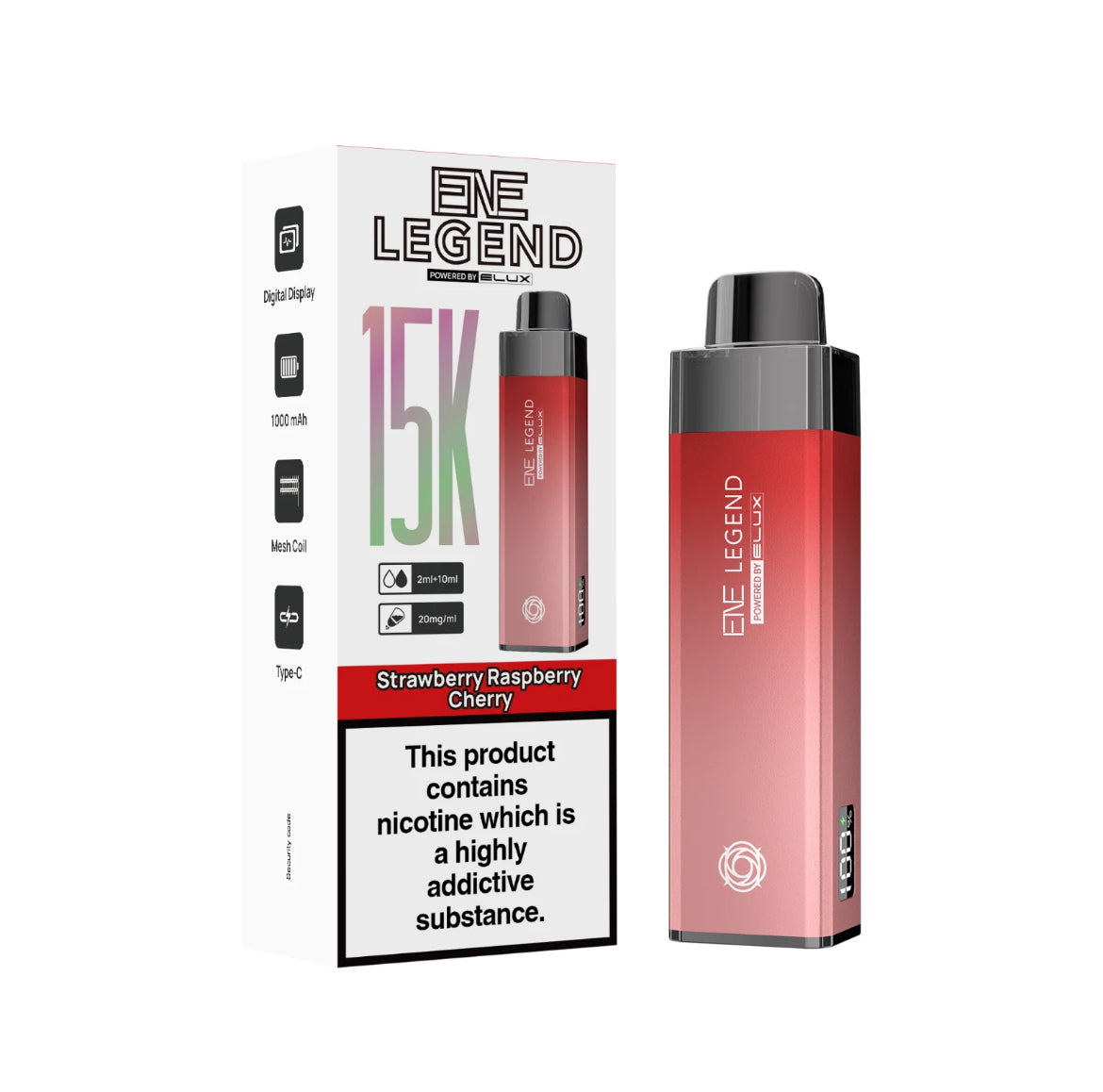 ENE Legend 15K Pre-filled Vape Kit 1000mAh Rechargeable & Refillable