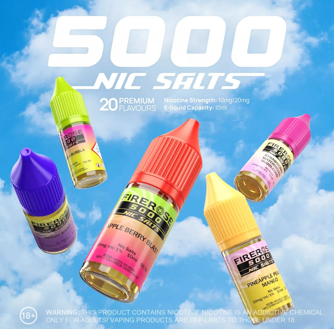 ELUX Firerose 5000 Nic Salts 10ml E Liquid 10mg , 20mg Vape Juice elux Nic Salt