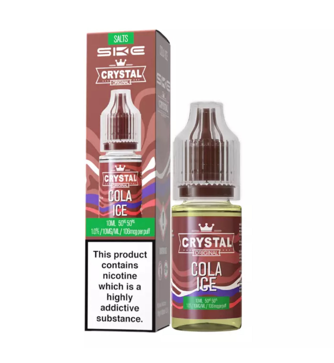 SKE Crystal Nic Salts 10ml E-Liquid | 10mg , 20mg Vape Juice 50VG/50PG