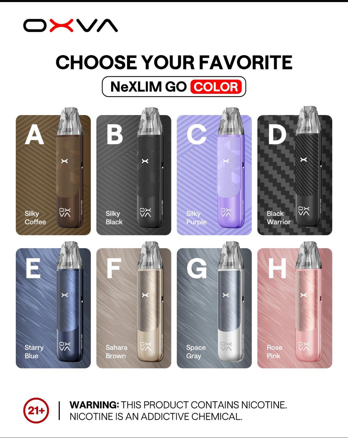 Oxva NeXlim Go Pod Kit 40W 1800mAh 2ML NeXlim Or Replacement Pods