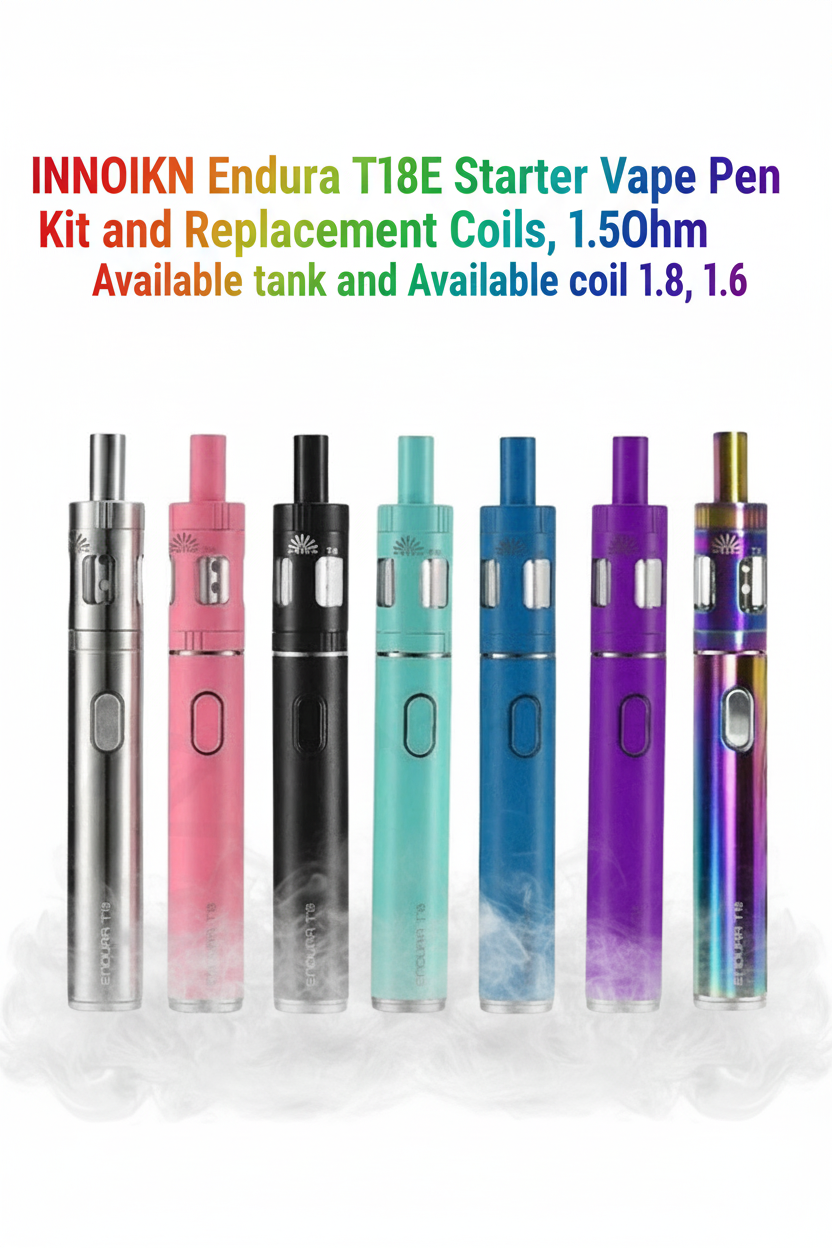 INNOKIN Endura T18E Starter Vape Pen Kit 1000mAh Battery Or Prism T18E Replacement Coils, 1.5Ohm,