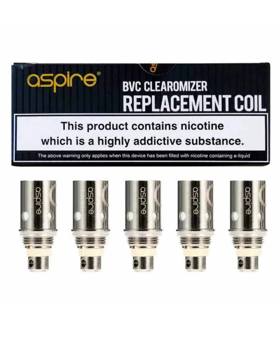 Aspire BVC Replacement Coils 1.6/1.8Ohm 5 x Pcs Each Pack
