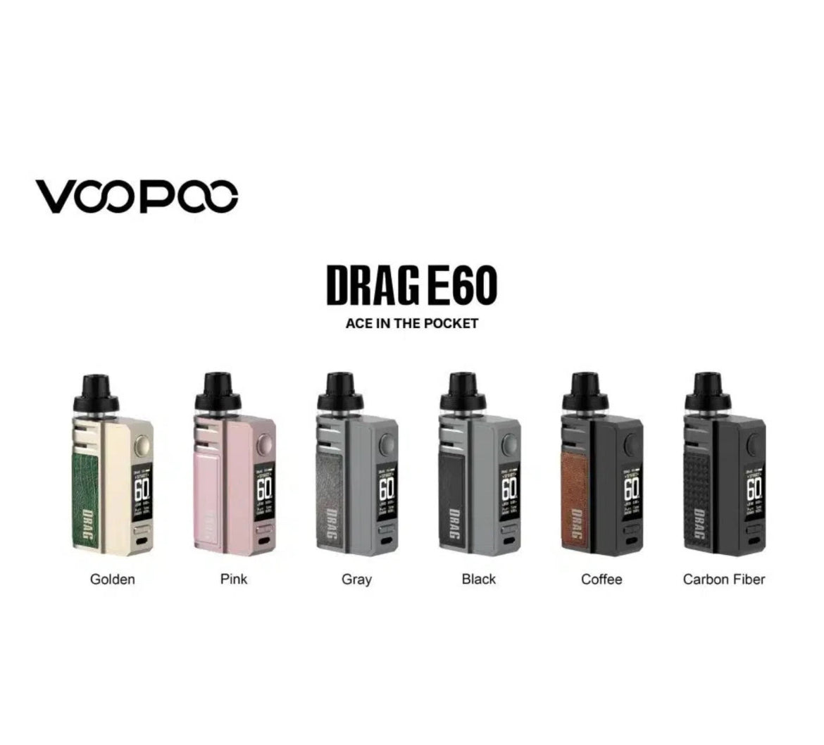 VooPoo Drag E60 Vape Kit  Vape Pen E Cigarette & 2ml PNP Pod & Voopoo PNP Coil