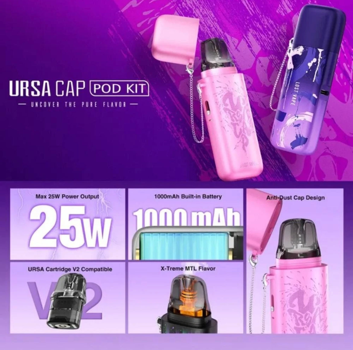 Lost Vape Ursa Cap Pod Kit 1000mAh Or Just Pods