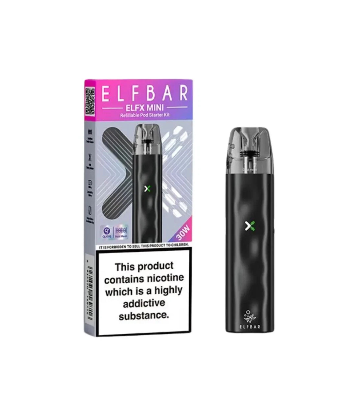 Elf Bar ELFX Mini Vape Starter Kit 1100mAh 30w Pen or  Replacement Pods