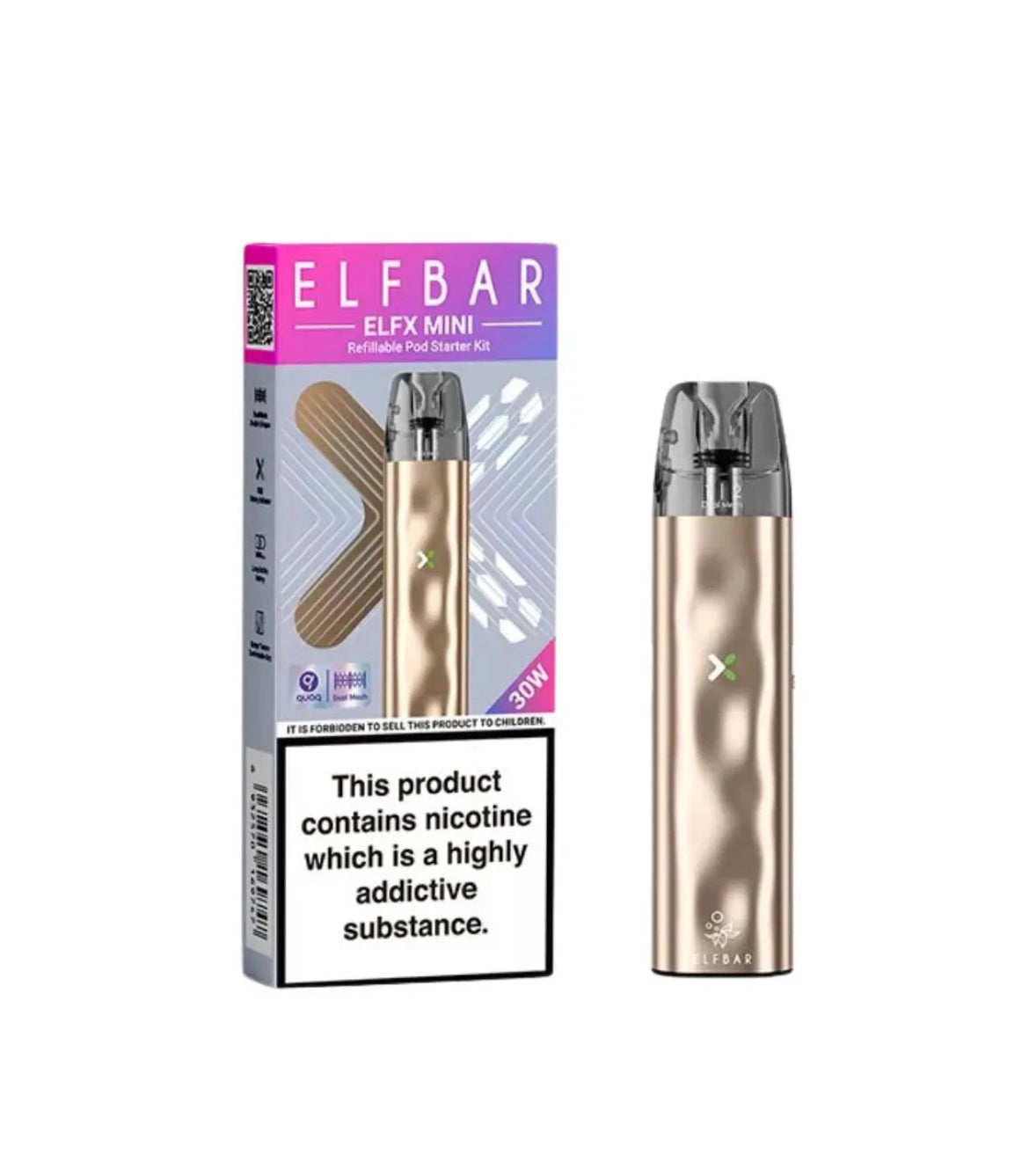 Elf Bar ELFX Mini Vape Starter Kit 1100mAh 30w Pen or  Replacement Pods