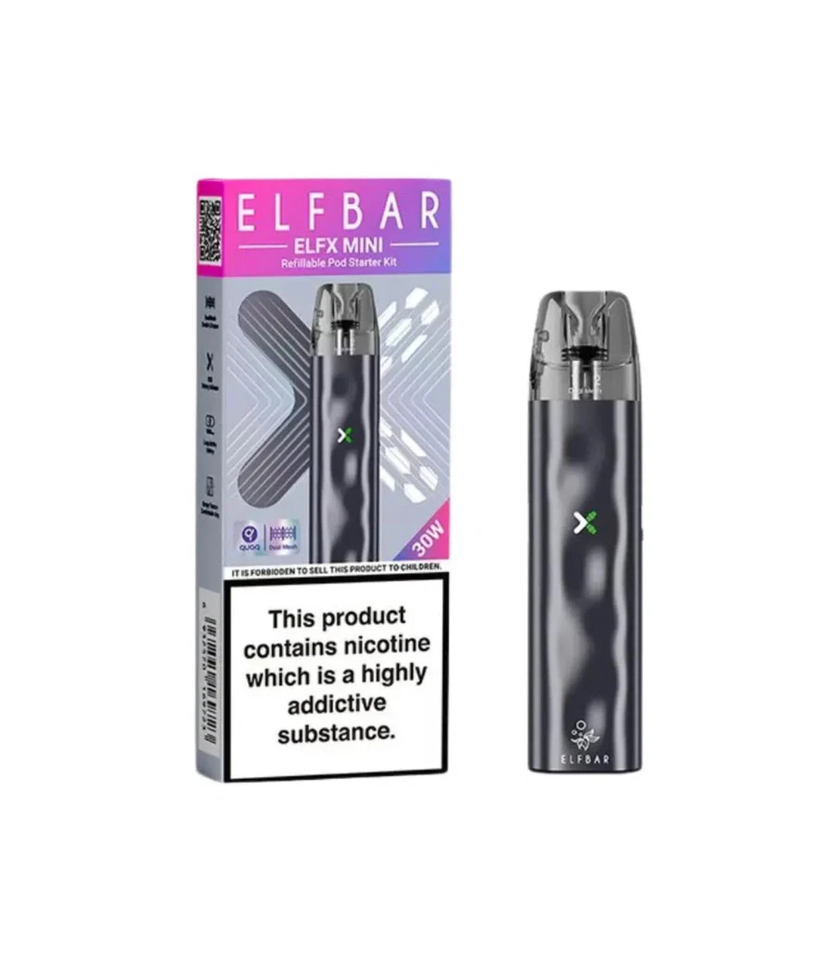 Elf Bar ELFX Mini Vape Starter Kit 1100mAh 30w Pen or  Replacement Pods