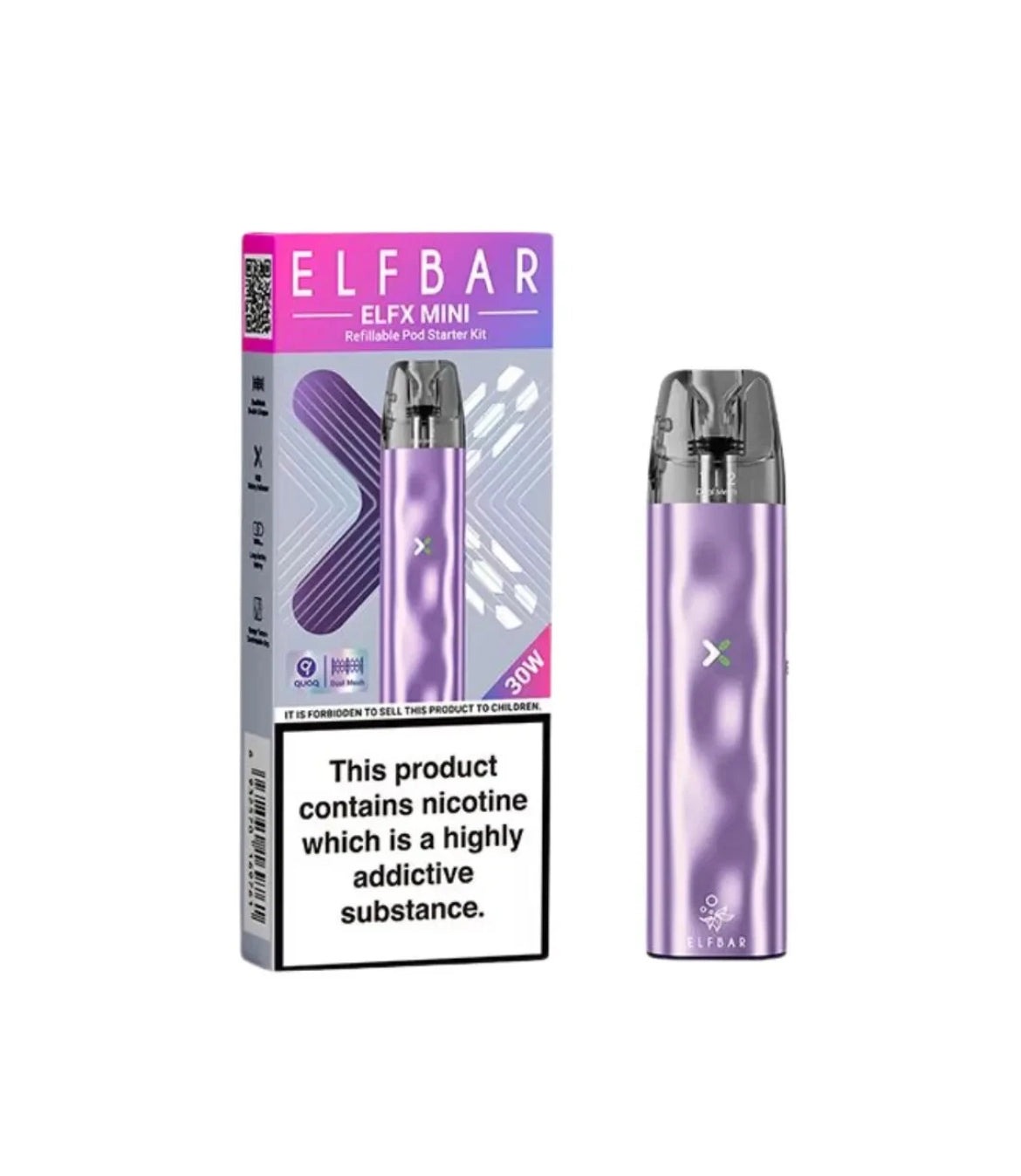 Elf Bar ELFX Mini Vape Starter Kit 1100mAh 30w Pen or  Replacement Pods