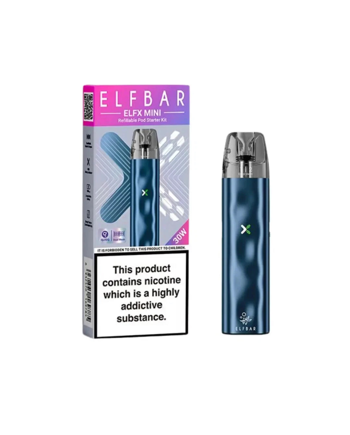 Elf Bar ELFX Mini Vape Starter Kit 1100mAh 30w Pen or  Replacement Pods
