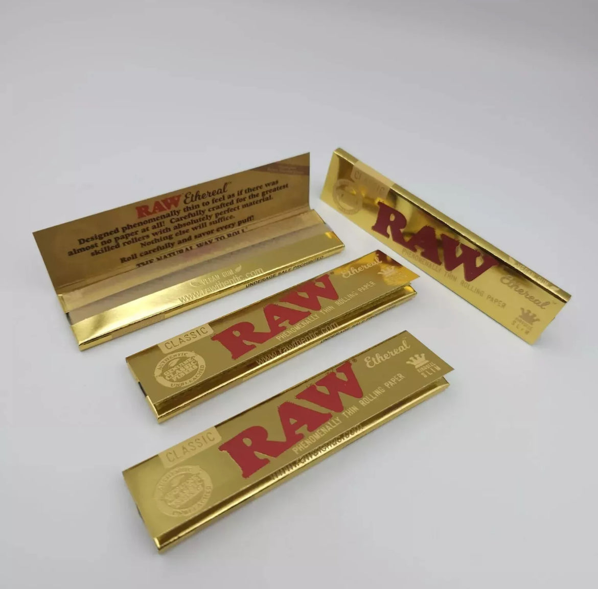 RAW Ethereal GOLD King size Genuine Product - Raw's Thinnest Papers