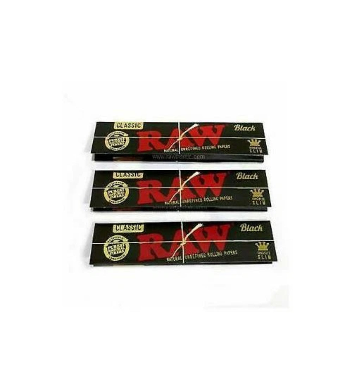Raw Black Classic King Size Rolling Papers Slim Natural Unrefined Skins