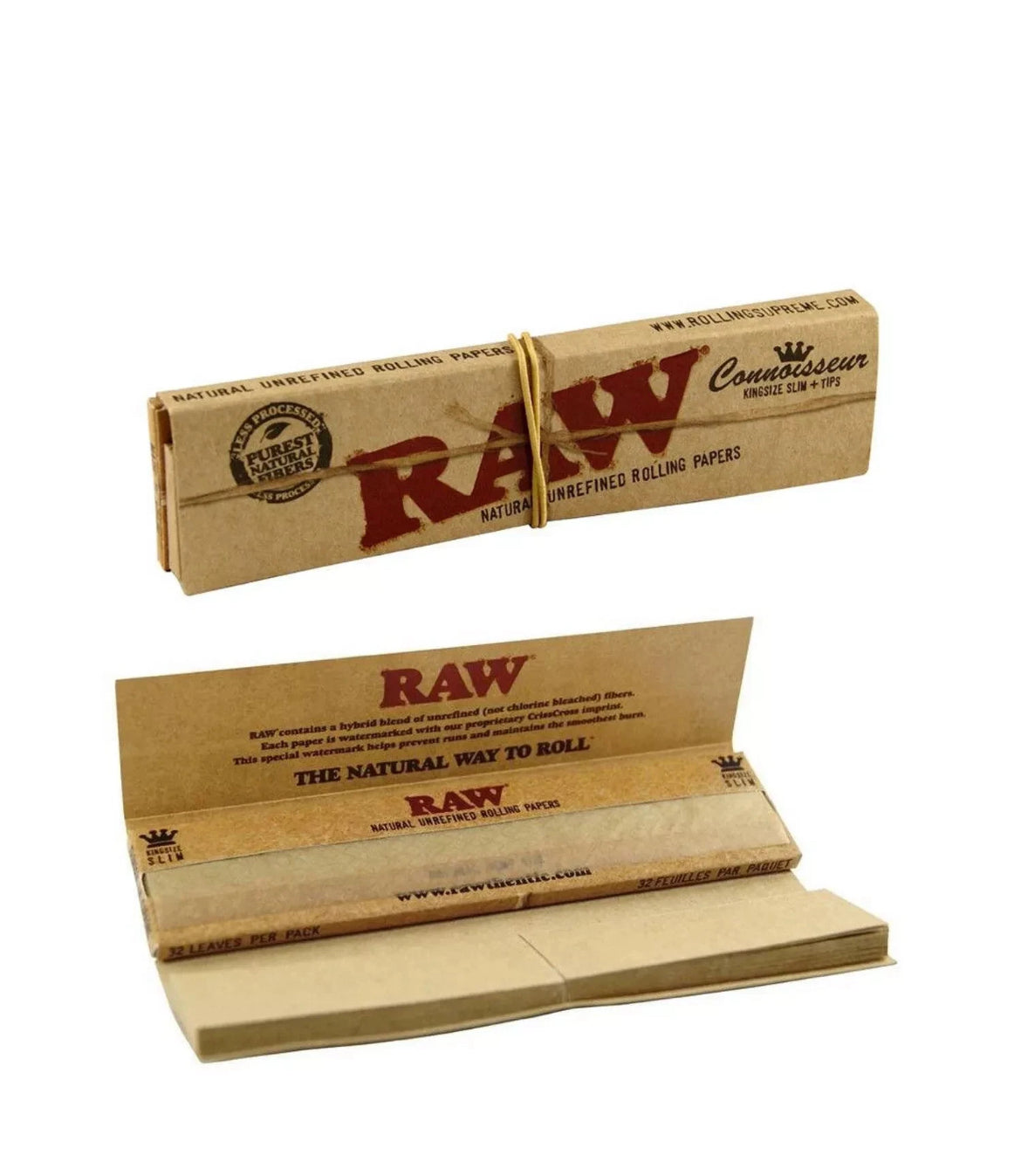 Raw With Roach Raw Classic Connoisseur  Raw Papers With Tips King Size