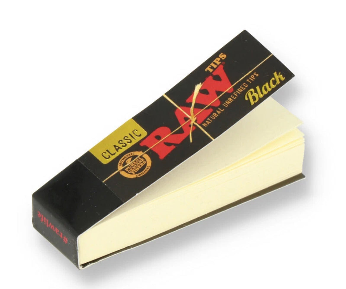 Raw Black Classic Rolling Paper Roach Filter Tips