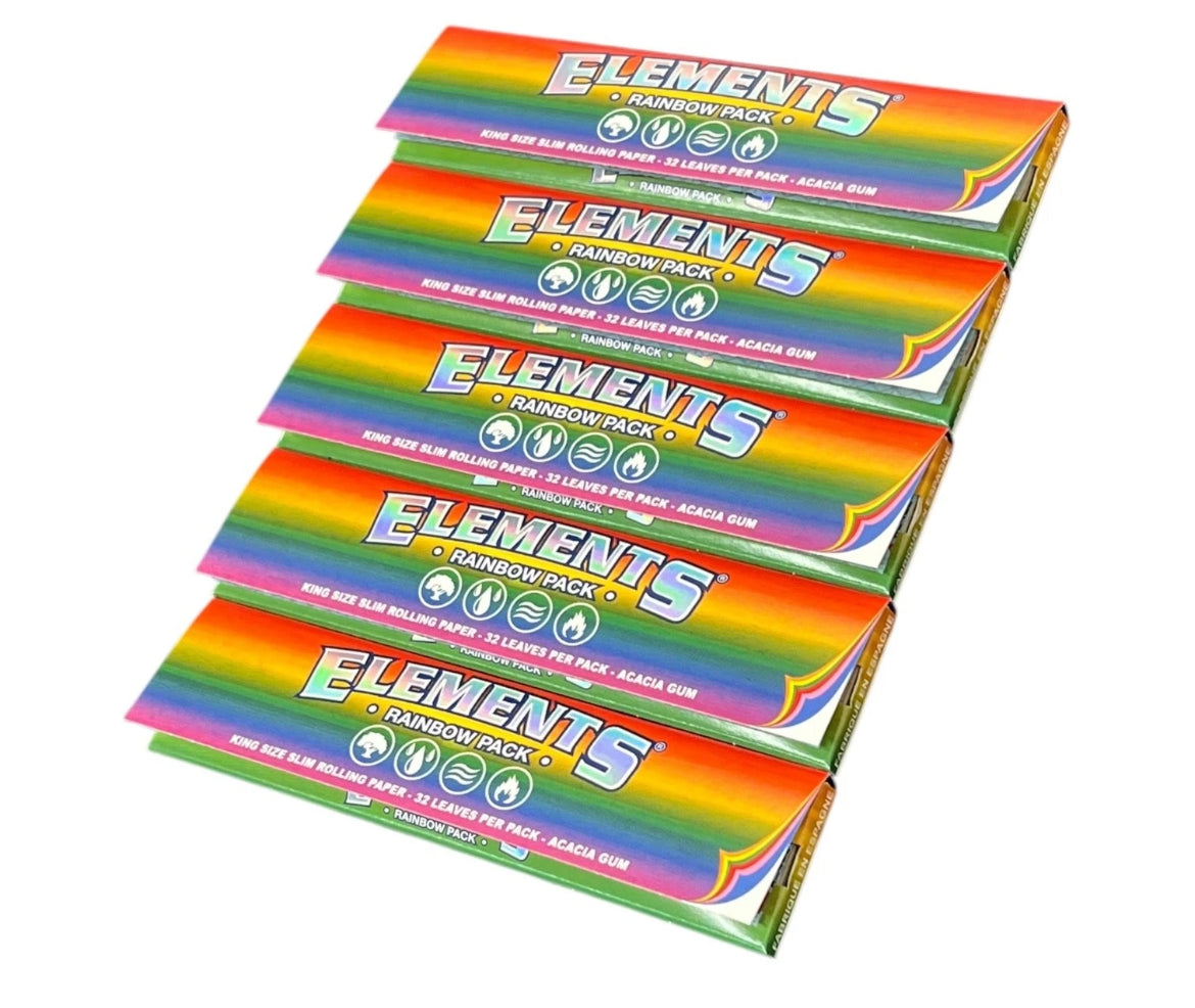 Elements Rainbow Pack Cigarette Rolling Papers King Size Slim