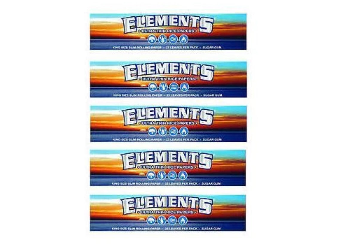 Elements Ultra Thin Rice King Size Slim Rolling Papers Skin
