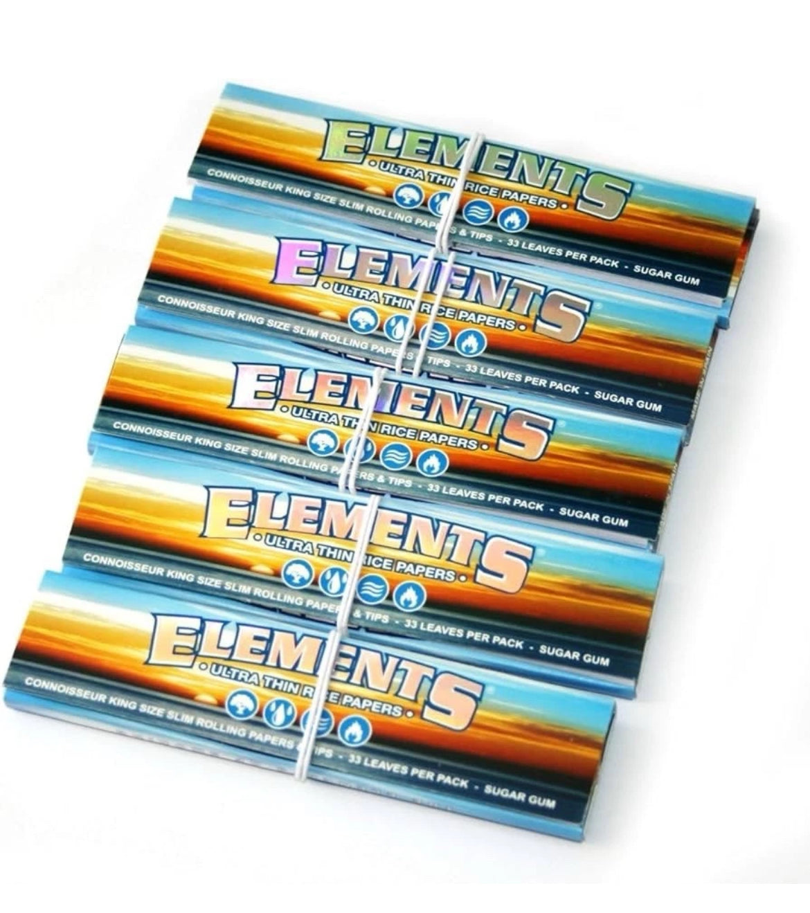 Elements Blue Connoisseur Rice Smoking King Size Slim Papers