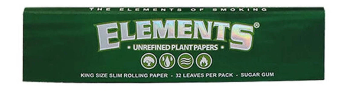 Elements Green King Size Slim Rolling Papers Skin Genuine