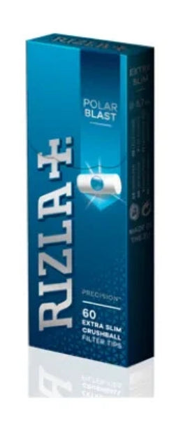 Rizla Polar Blast Extra Slim Crush Ball Filter Tips – 60 Filter Tips per  pack.