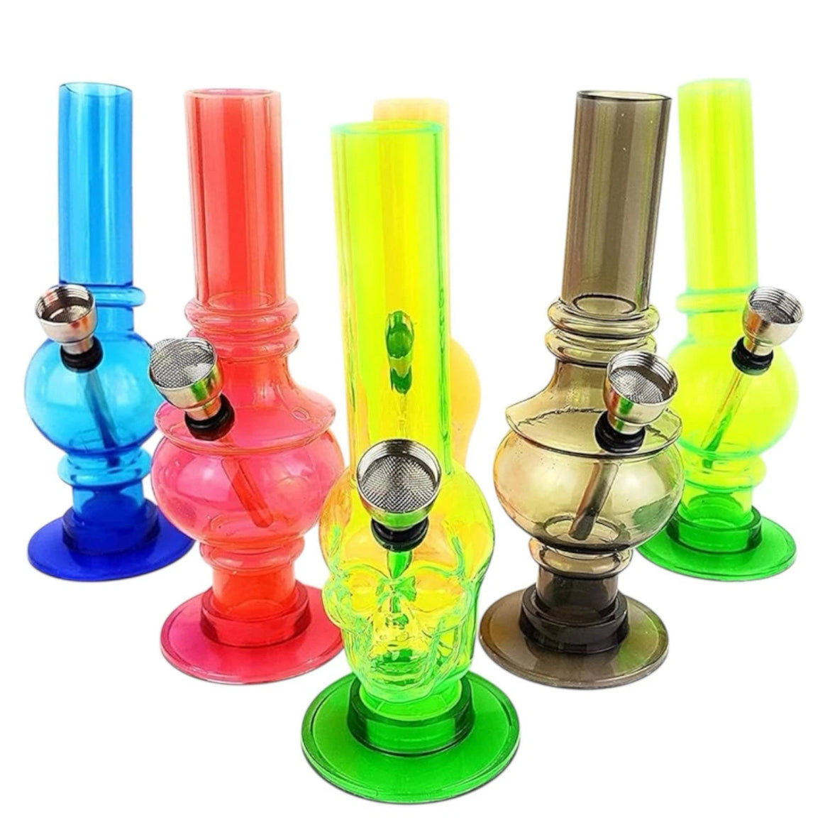 1 x Random Acrylic Mini Bong Water Pipe 8 Inch Plastic Style (8 Inch 21cm)
