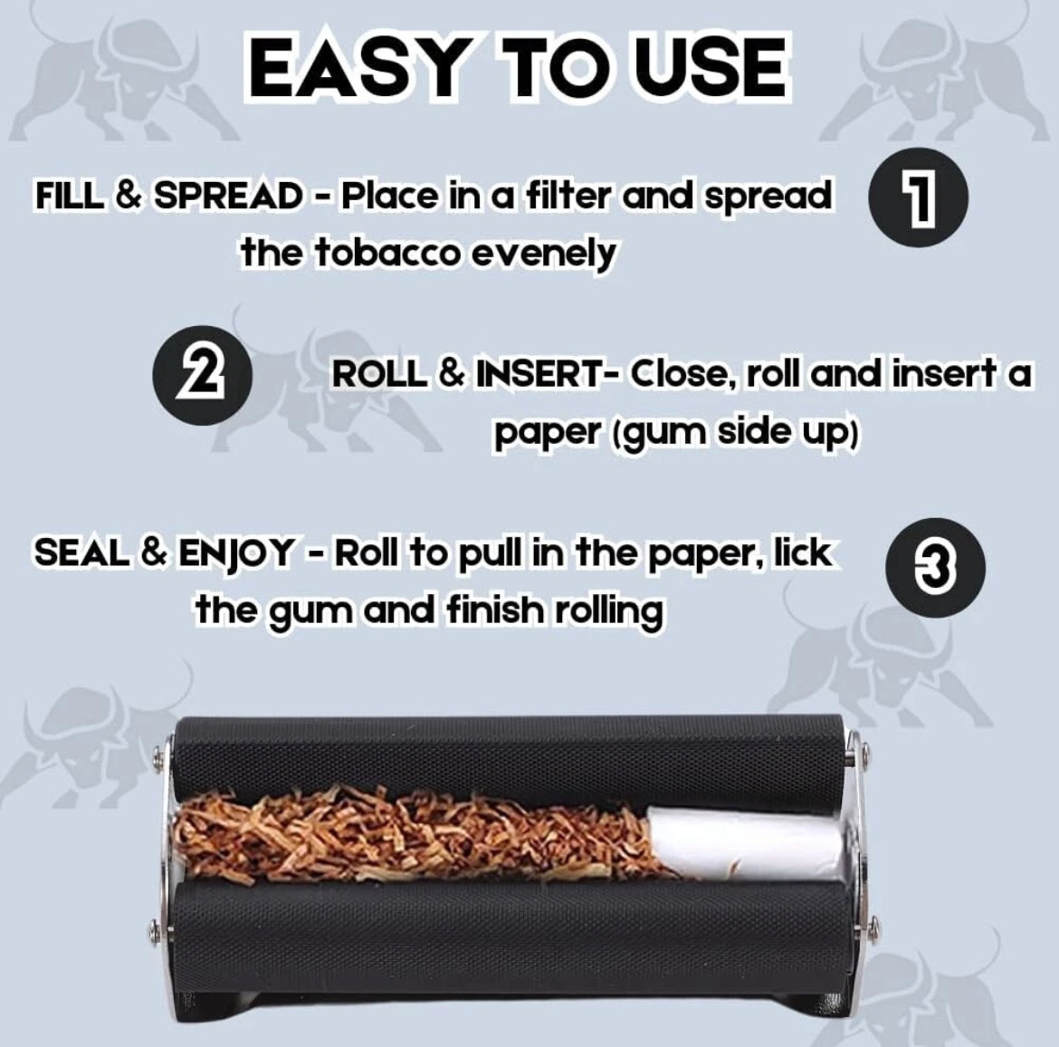 BULL  BRAND  Metal Cigarette Rolling Machine