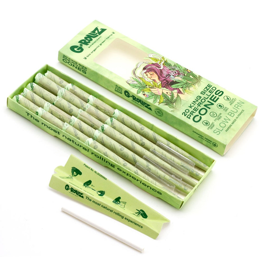G-Rollz Green Pre-Rolled Bio Organic 20 King size Pre-Rolled Cones