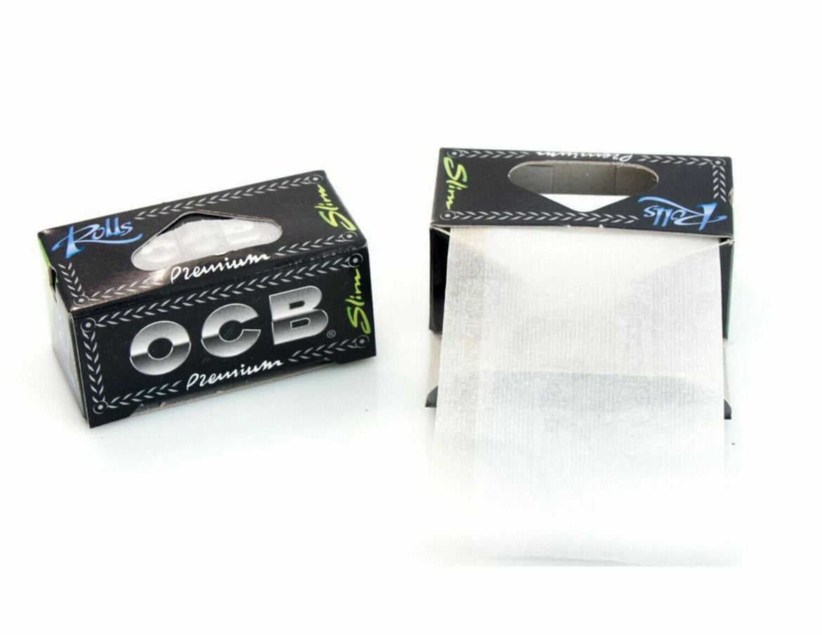 OCB Black Slim Rolls Rips Premium Thin Smoking Rolling Papers Skins