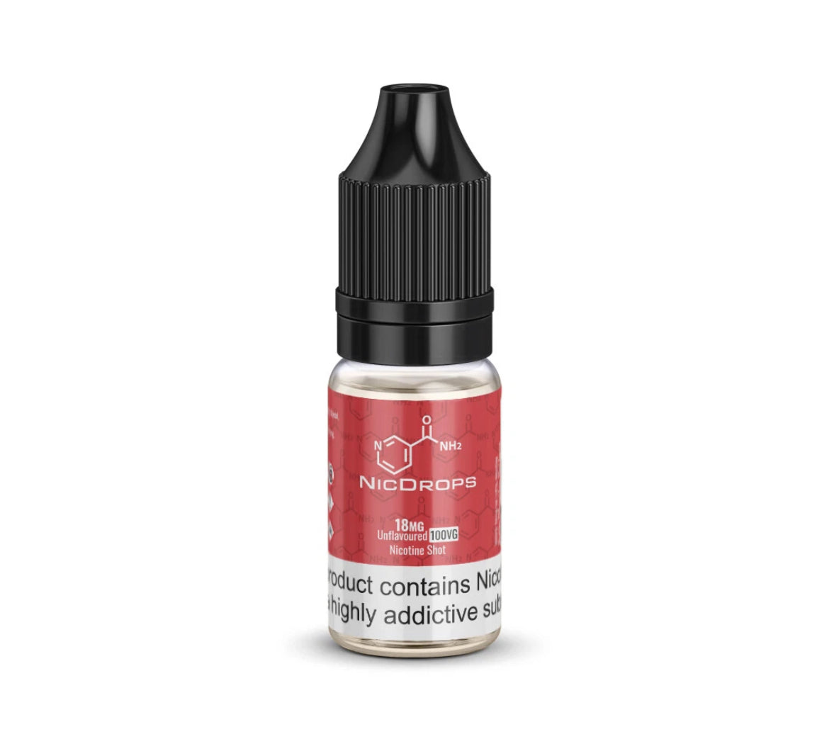 Nicotine Shots Nic shots 18mg 10ml by NicDrops 15mg 70/30 E Liquid Vape