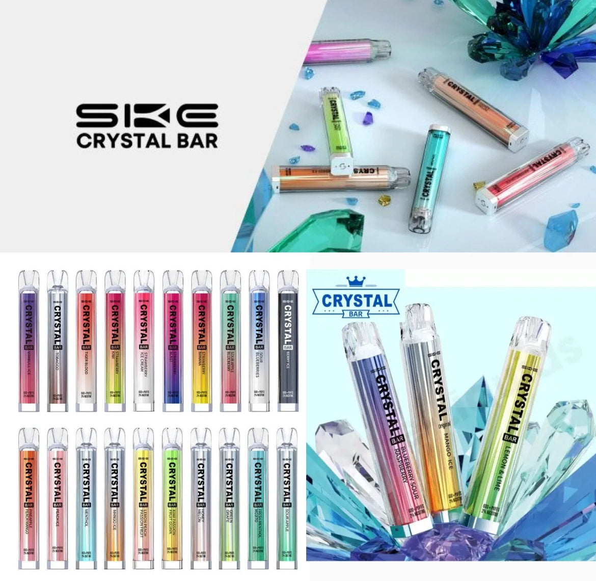 CRYSTAL 600 PRO KIT  Pre-filled Pod SKE BAR 2ml 20mg