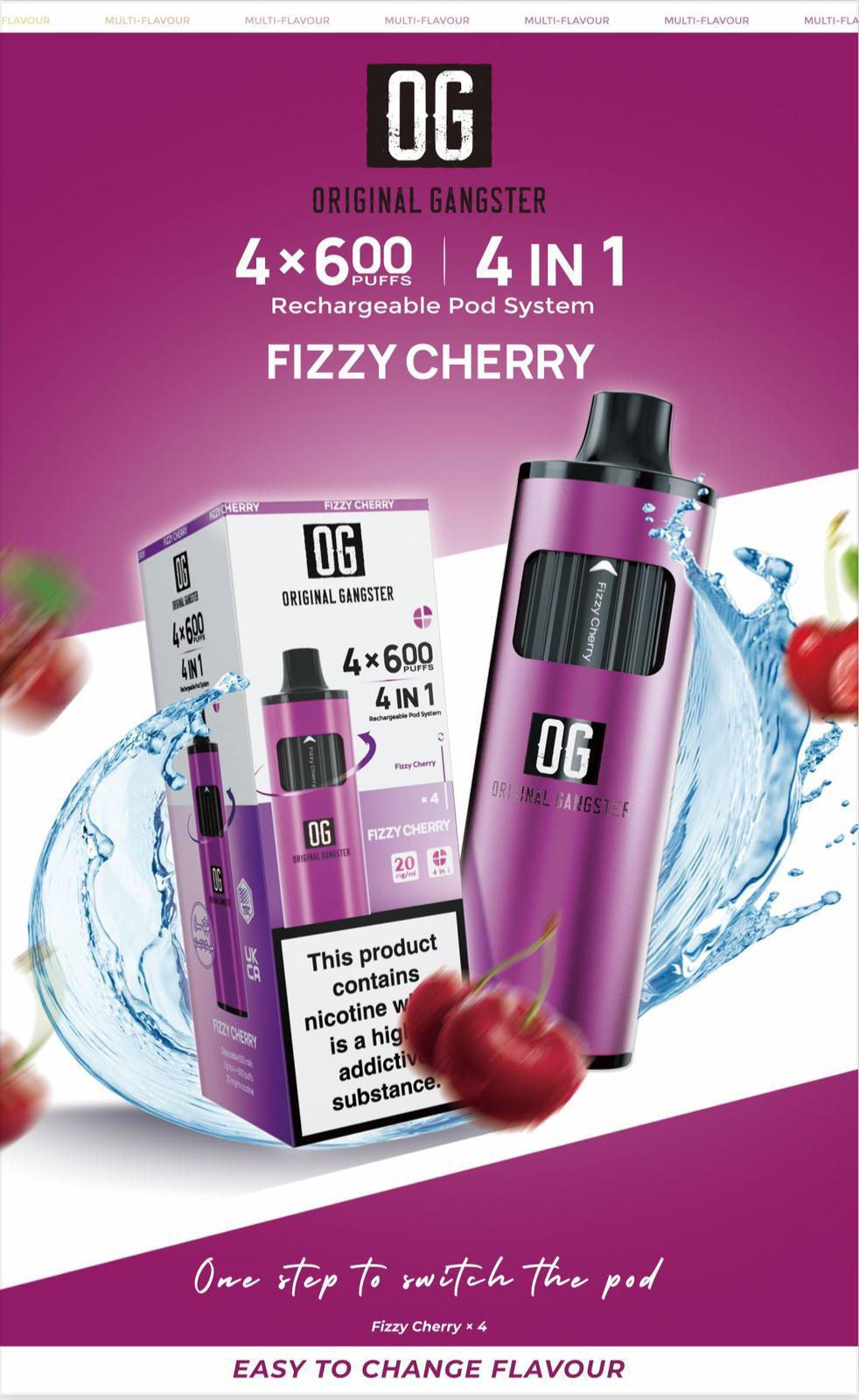 ORIGINAL Gangster OG 2400 4 IN 1 Pre-filled Pod Vape Kit 20MG