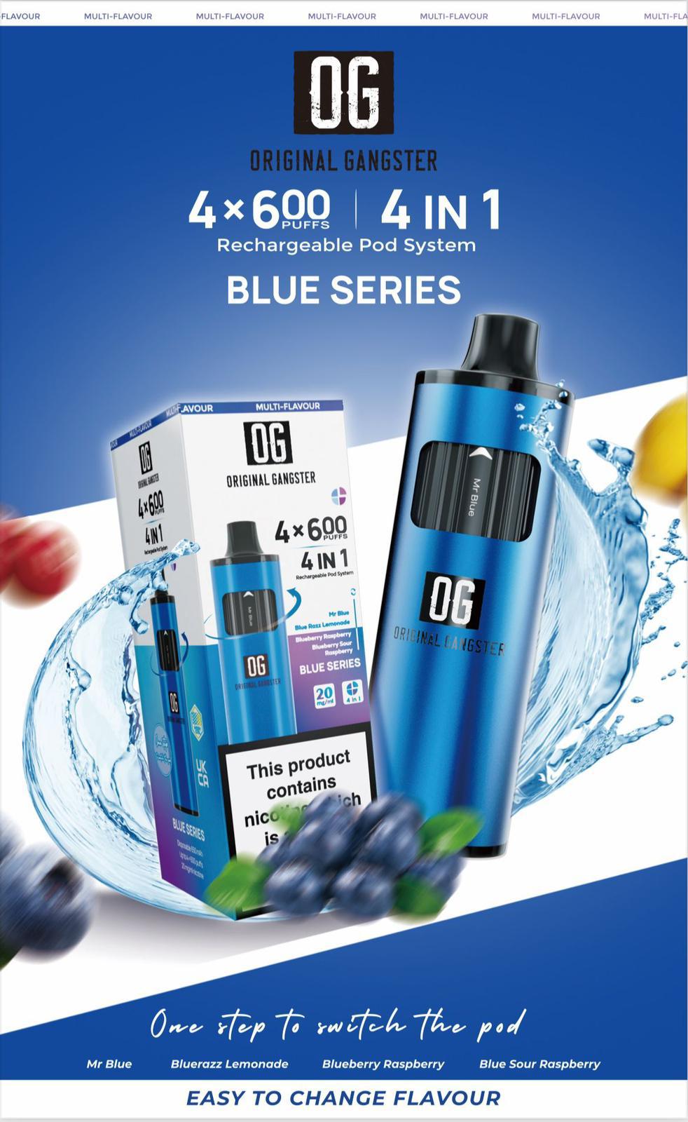 ORIGINAL Gangster OG 2400 4 IN 1 Pre-filled Pod Vape Kit 20MG