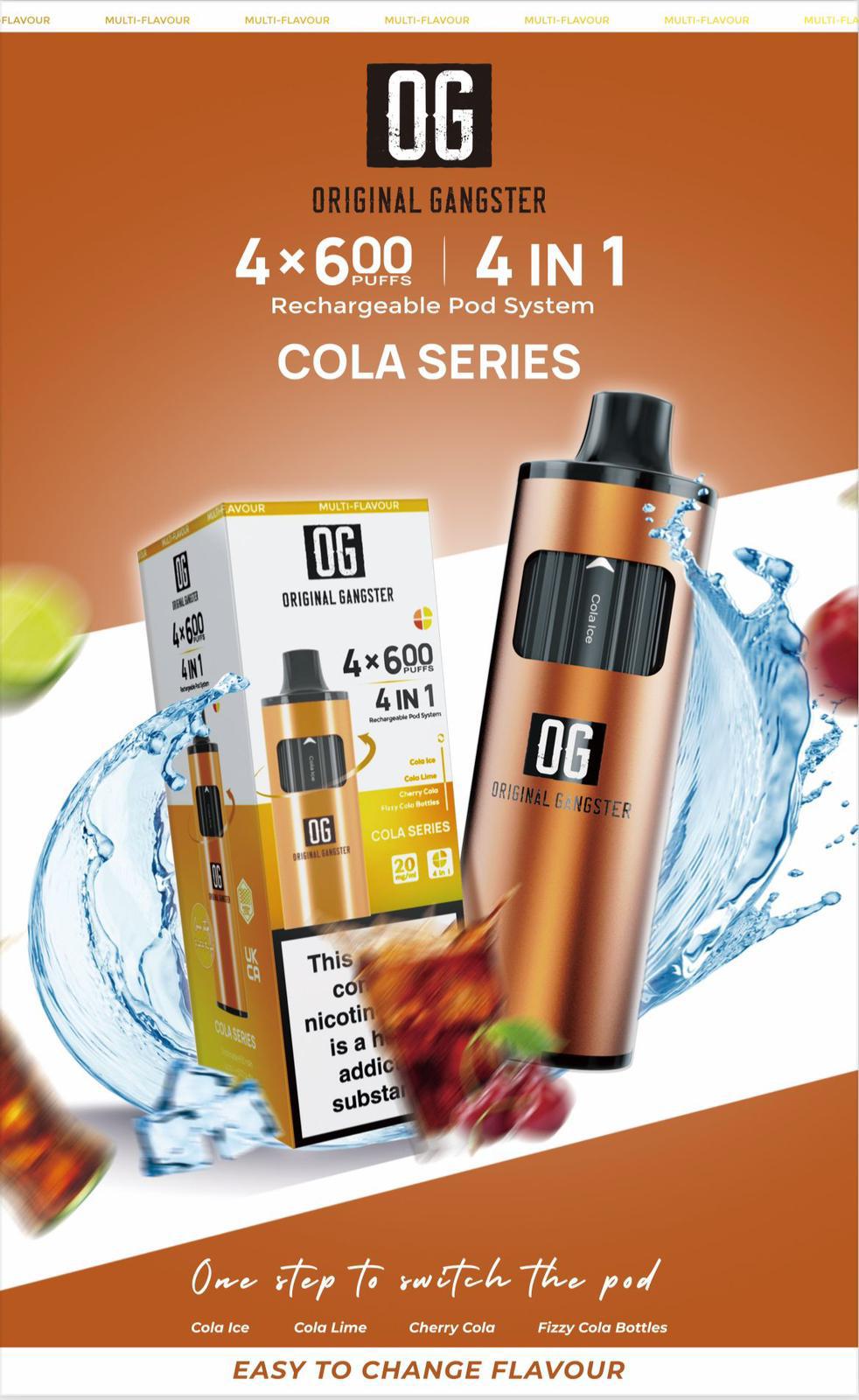 ORIGINAL Gangster OG 2400 4 IN 1 Pre-filled Pod Vape Kit 20MG
